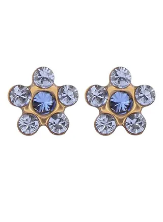 Daisy Light Sapphire 24K Pure Gold Plated Ear Studs For Kids 