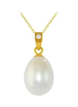 18 Karat Gold Baroque Pearl Pendant Necklace 