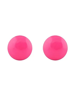 Novelty Neon Hot Pink Button Allergy free Stainless Steel Ear Studs For Kids 