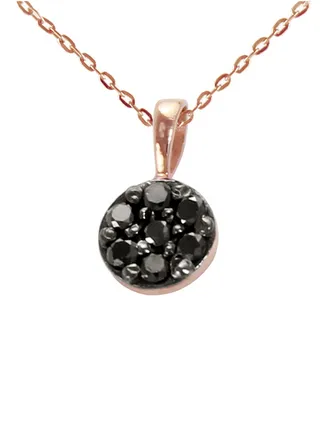 18K Rose Gold Genuine Diamonds Solitaire Necklace 0.07 Carat 