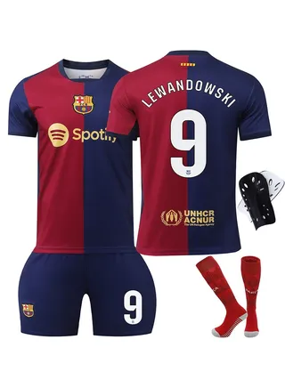 2024 European Cup Barcelona Football Jersey Four-piece Set No. 9 