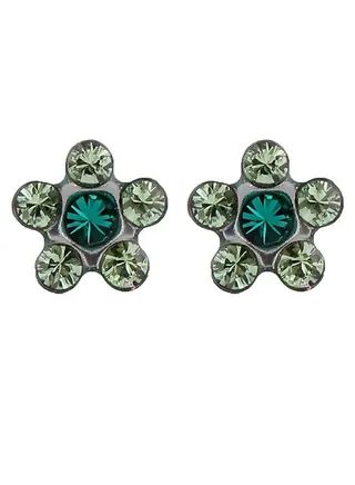 Daisy August Peridot – May Emerald Allergy free Stainless Steel Ear Studs For Kids 