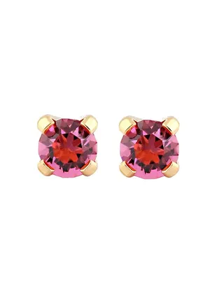 3MM – October Rose Birthstone Gold Plated Ear Studs For Kids 