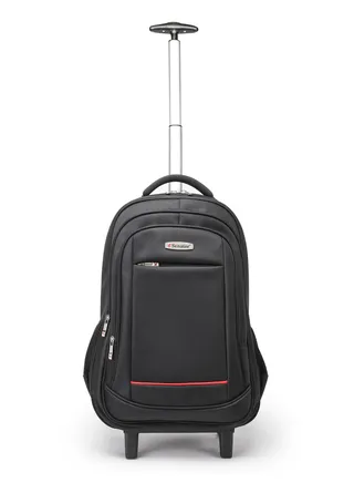 Rolling Trolley Backpack Unisex Carryon Luggage 21 Inch Laptop Travel Suitcase Business Bag College Student KH8045 Black 