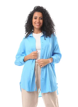 Oversize Blouse With Front Buttons 