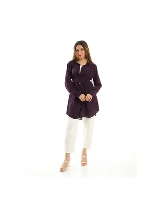 Casual Printed Collared Neck Blouse 