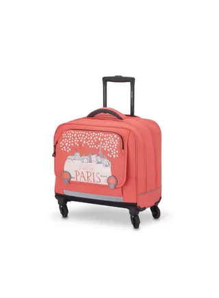 Kids Vertical School Trolley Backpack Coral 