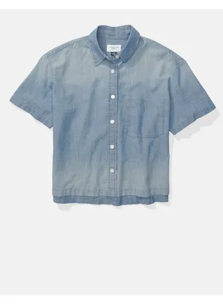 AE Oversized Oxford Button-Up Shirt 