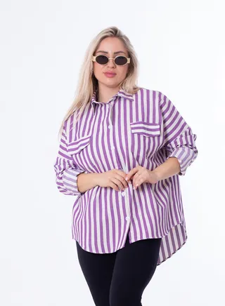 Striped chemise 2 pockets 