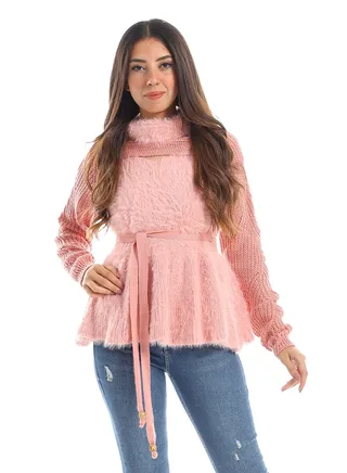 Womens Wool Shirt WithHighNeck 