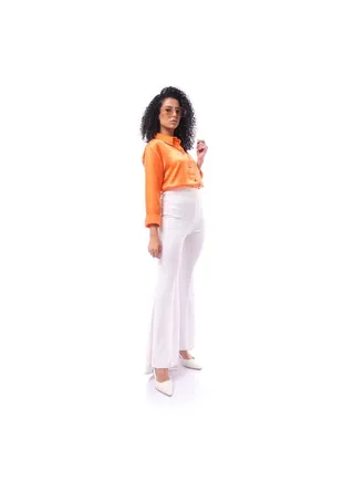 Solid Stan Shirt with Classic Collar - Orange 