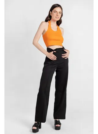 Women SLIM HALTERNECK BACKLESS TOP 