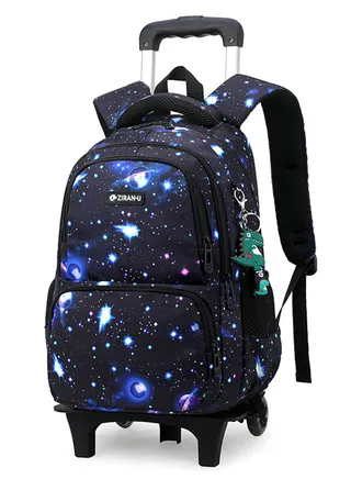Rolling Backpack Travel Trolly BookBag School Wheeled Backpack for Boys Girls Kids Luggage School Bag with Wheels Trolley Backpack 