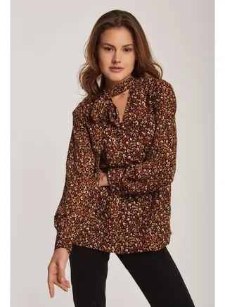 Tie blouse leopard printed 