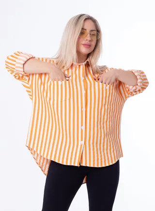Striped chemise 2 pockets 