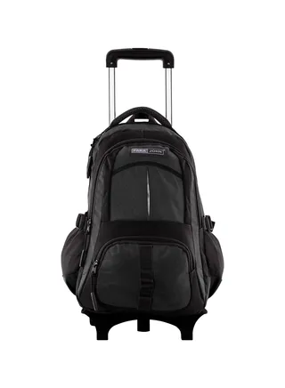 Unisex  Rolling Trolley Backpack with Adjustable Strap for School, College, Office, Business and Travel - 16 Inches Grey 