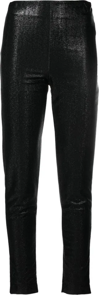 Slim-Cut Metallic Trousers