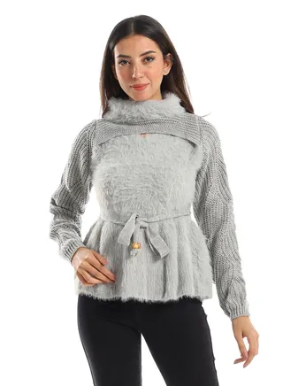 Womens Wool Shirt WithHighNeck 