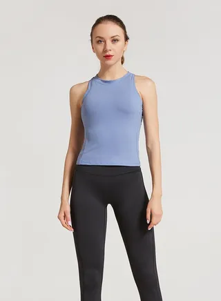Yoga Exercise Fitness Running Vest Blue 
