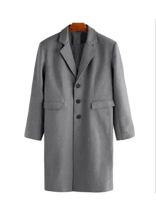 Button Detailed Coat Grey 