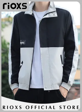 Men's Waterproof and Windproof Slim Fit Outdoor Jacket Autumn Crew Hooded Lined Full Zipper Lightweight Jacket 