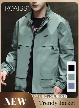 Men's Aviator Jacket Autumn And Winter Black Tops Men's Casual Business Stand-up Collar Jacket Jacket Casual Trend Workwear Men's Jacket 