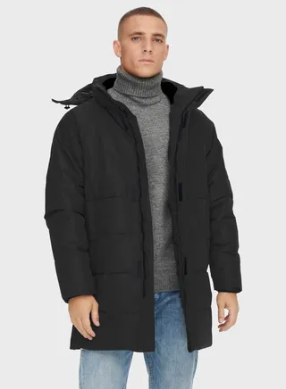 Zippered Long Quilted Coat 