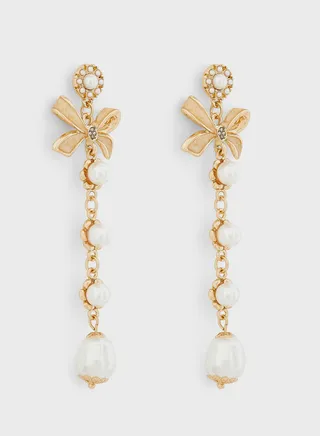 Butterfly Pearl Drop Earrings