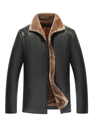Casual Plush Thickening Coat Black 