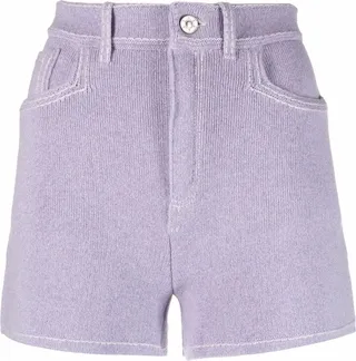 High-Waisted Cashmere-Blend Shorts
