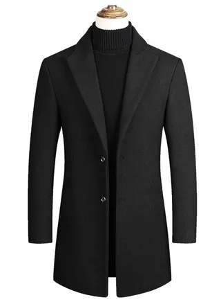 Button Detailed Coat Black 