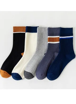 Men Absorb Sweat and Deodorize Socks 5 Pairs High Quality Socks One Size Fits All 