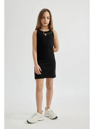 Girl Regular Fit Sleeveless Knitted Dress 