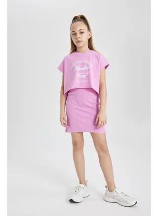 Girl Regular Fit Short Sleeve Knitted Dress 