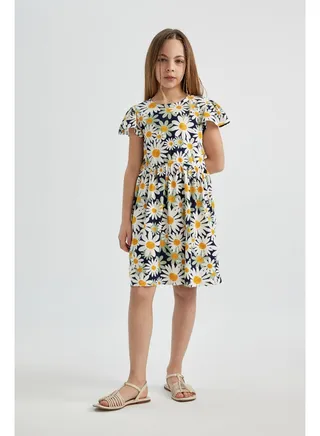 Girl Regular Fit Short Sleeve Knitted Dress 