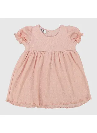 Salmon Short-Sleeved Dress 