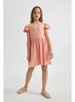 Girl Regular Fit Short Sleeve Knitted Dress 