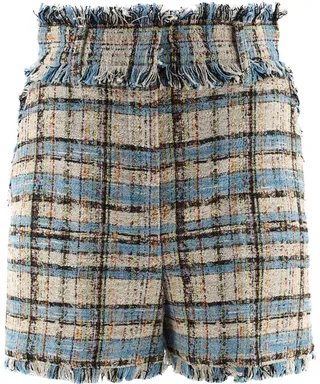 MSGM Frayed Edge Tweed Shorts