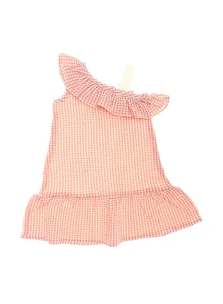 One Shoulder Plaids Girls Dress 
