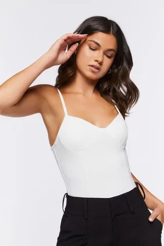Ponte Knit Hook-and-Eye Bustier Cami
