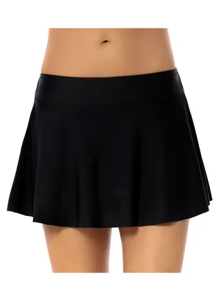 Solid Color Plunge Swim Shorts Black 