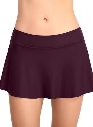 Solid Color Plunge Swim Shorts Purple 