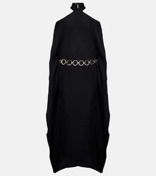 Mambo belted crepe maxi dress