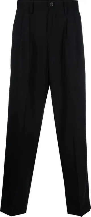 Straight-Leg Cropped Trousers