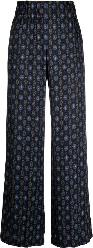 Paisley-Print Straight Trousers