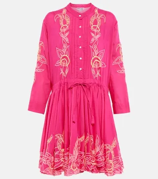 Embroidered cotton minidress