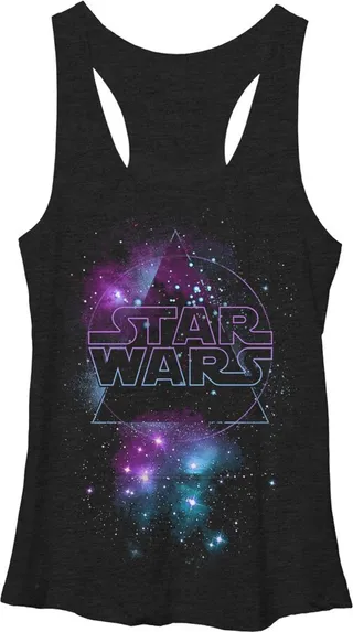 Women's Star Wars Galactic Logo Racerback Tank Top - Black Heather - Small