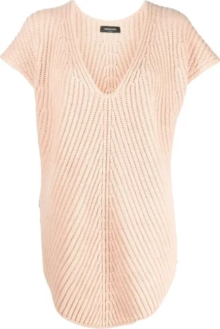 cashmere V-neck knitted top