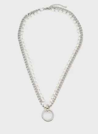 Pearl  Layered Stainless Steel Necklace