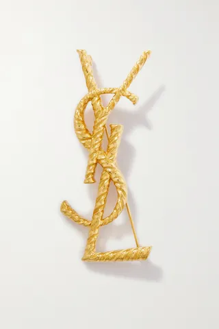 SAINT LAURENT - Gold-tone Brooch - One size